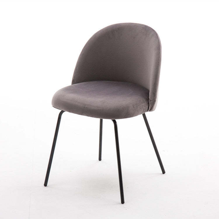 Scandinavian Velvet Iron Wood Vanity Stool