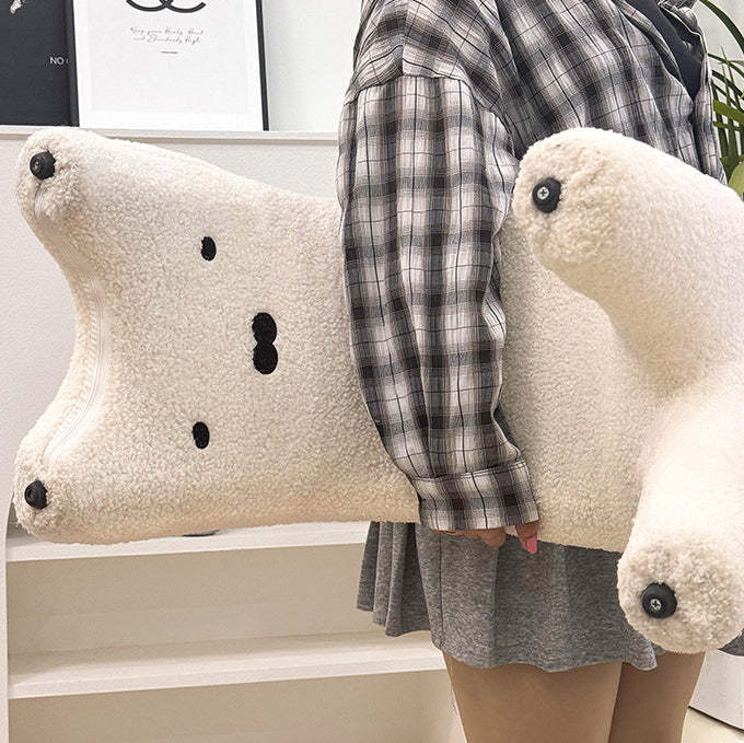 Teddy Fleece Steel Cat Vanity Stool