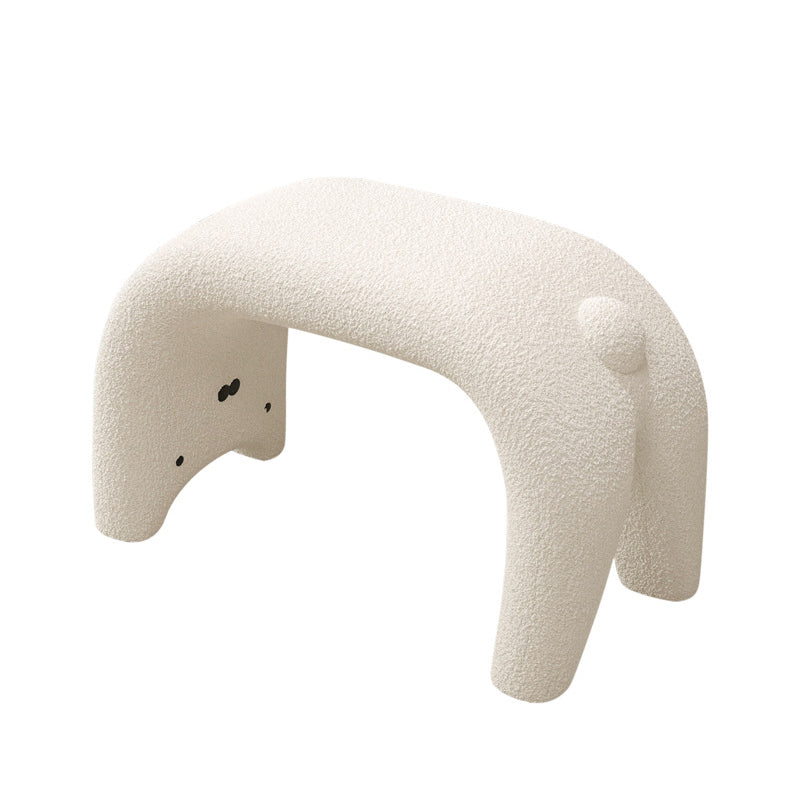 Teddy Fleece Steel Cat Vanity Stool