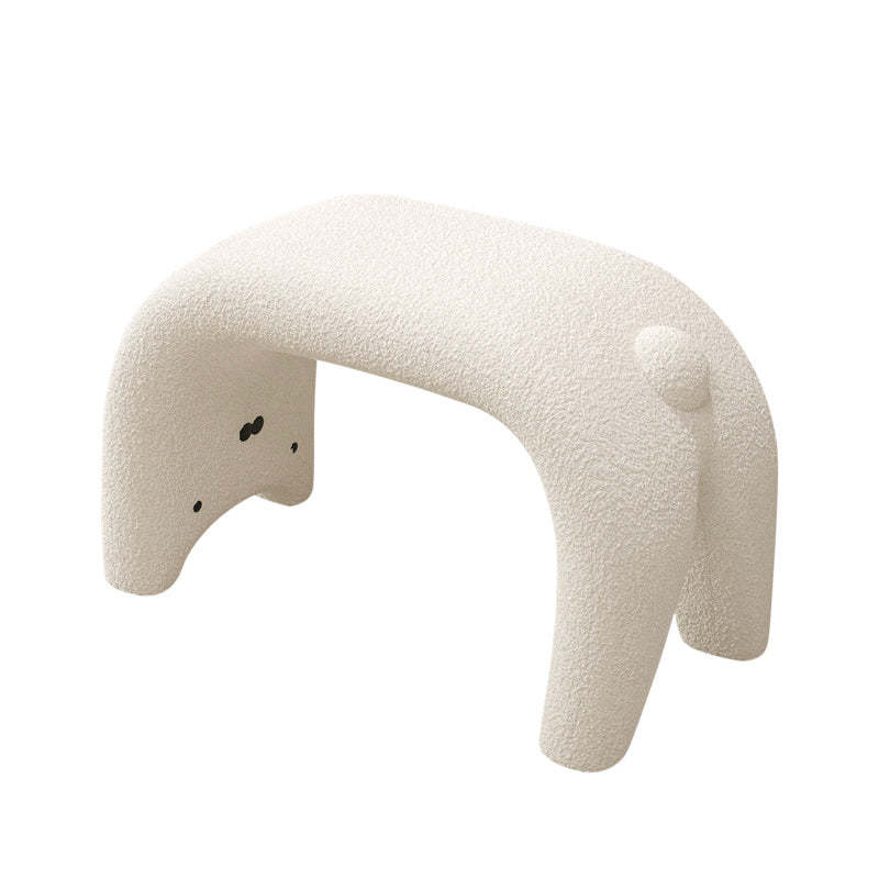 Teddy Fleece Steel Cat Vanity Stool