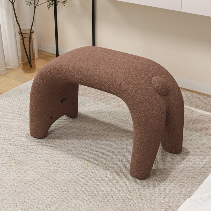 Teddy Fleece Steel Cat Vanity Stool