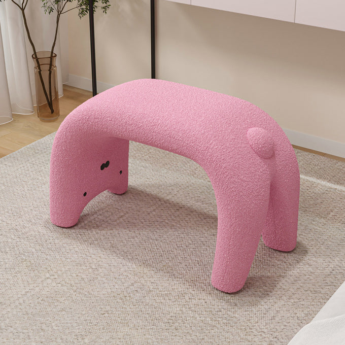 Teddy Fleece Steel Cat Vanity Stool