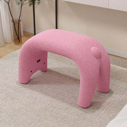 Teddy Fleece Steel Cat Vanity Stool