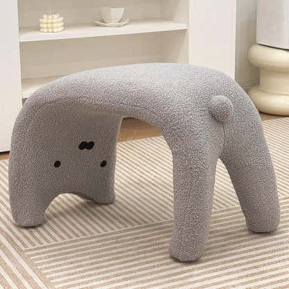 Teddy Fleece Steel Cat Vanity Stool