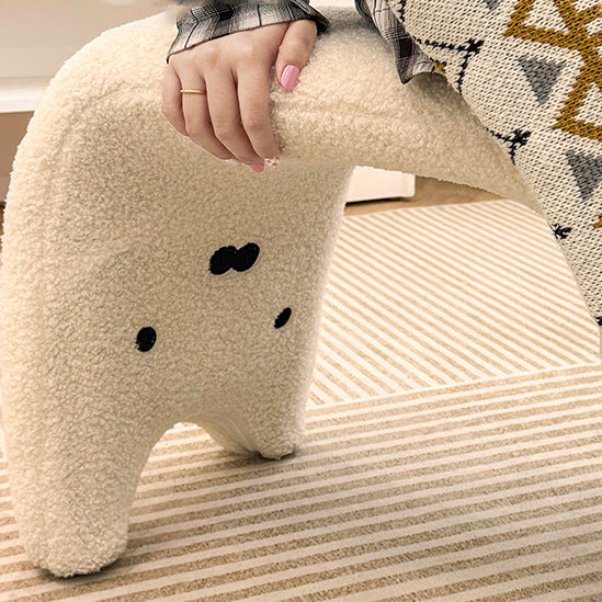 Teddy Fleece Steel Cat Vanity Stool