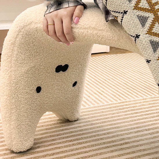 Teddy Fleece Steel Cat Vanity Stool