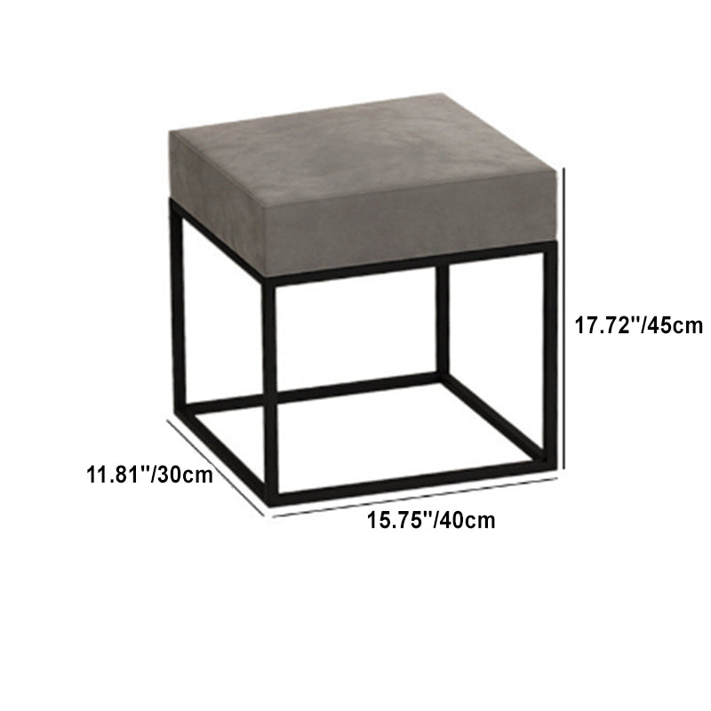 Minimalist Velvet Metal Footstool — Rectangular - Large / Gold