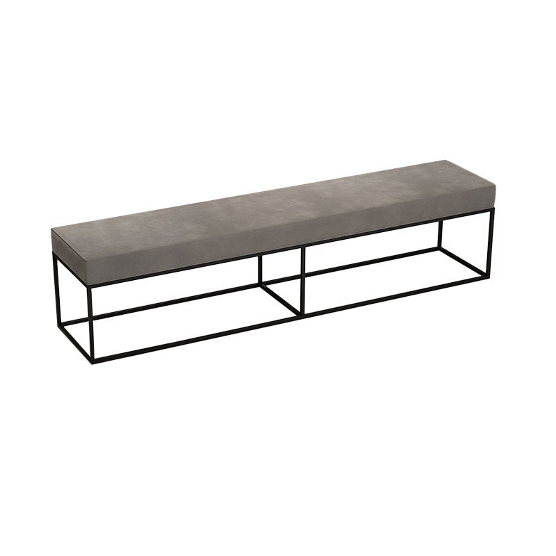 Minimalist Velvet Metal Footstool