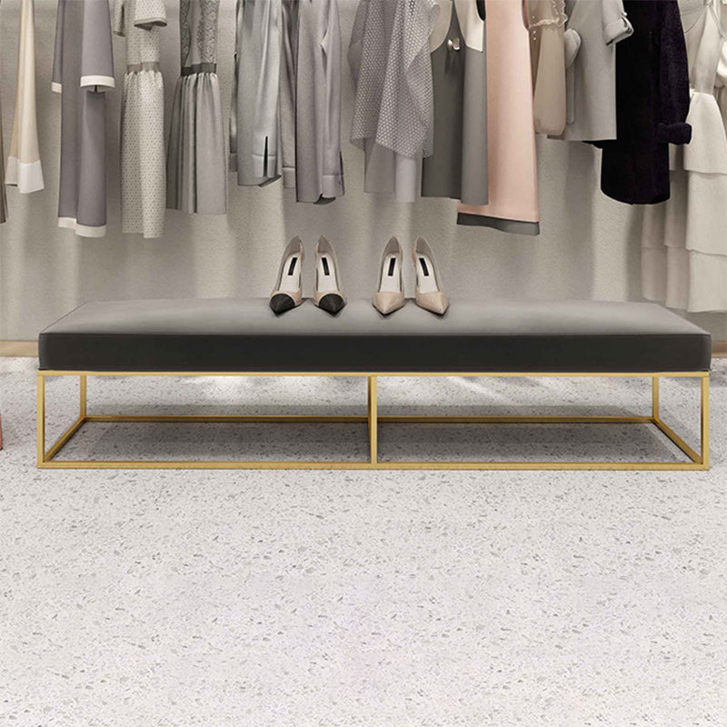 Minimalist Velvet Metal Footstool