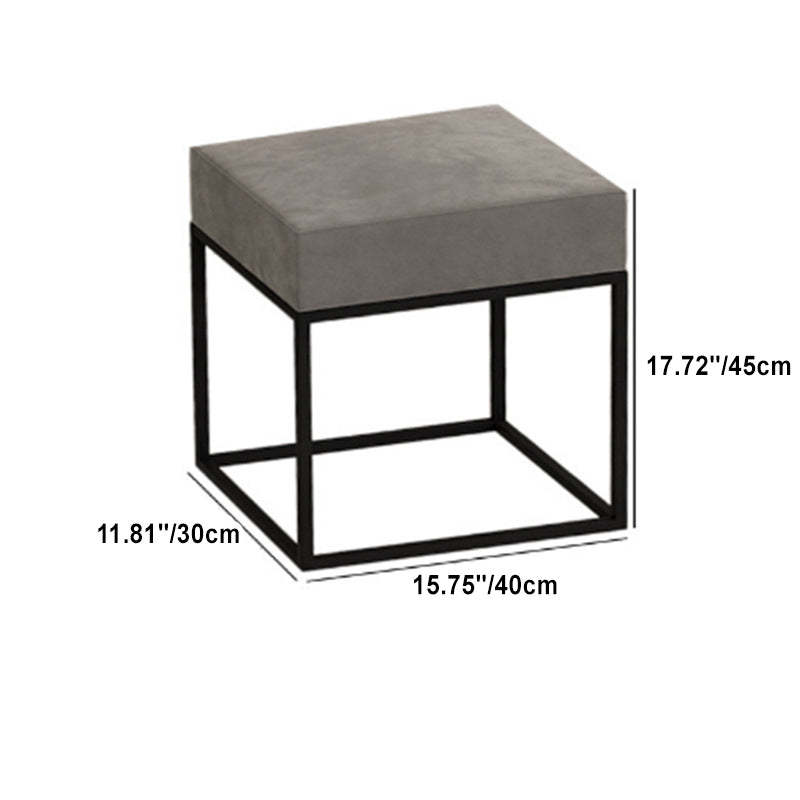 Minimalist Velvet Metal Footstool — Rectangular - Large / Gold
