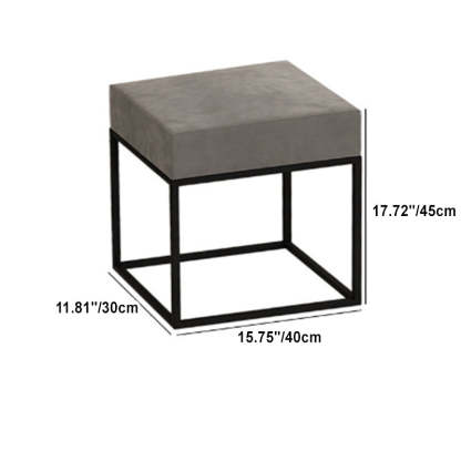 Minimalist Velvet Metal Footstool — Rectangular - Large / Gold