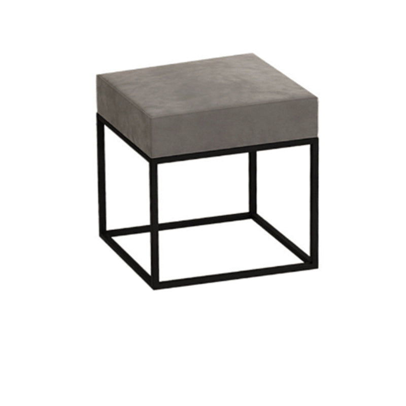 Minimalist Velvet Metal Footstool