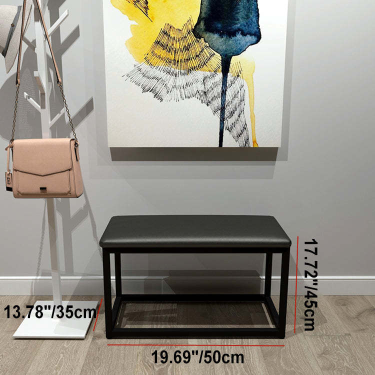 Minimalist Leather Iron Vanity Stool