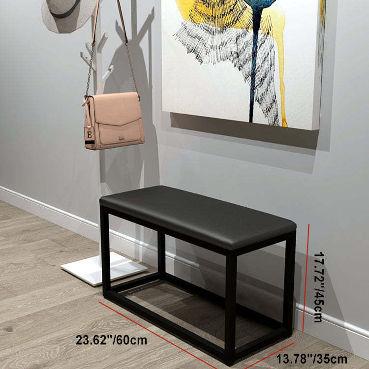 Minimalist Leather Iron Vanity Stool