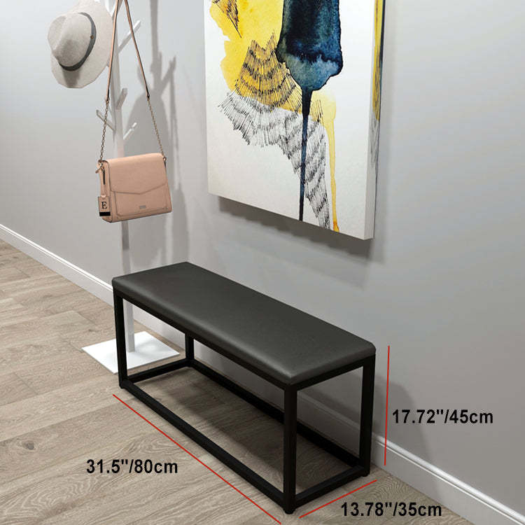 Minimalist Leather Iron Vanity Stool