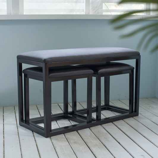 Minimalist Leather Iron Vanity Stool