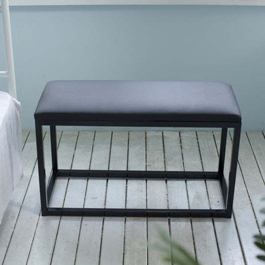 Minimalist Leather Iron Vanity Stool