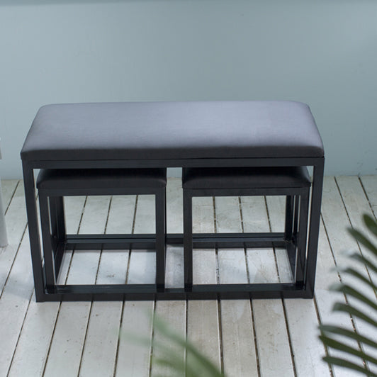 Minimalist Leather Iron Vanity Stool