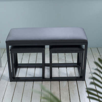 Minimalist Leather Iron Vanity Stool