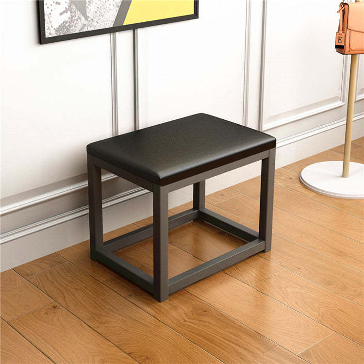 Minimalist Leather Iron Vanity Stool