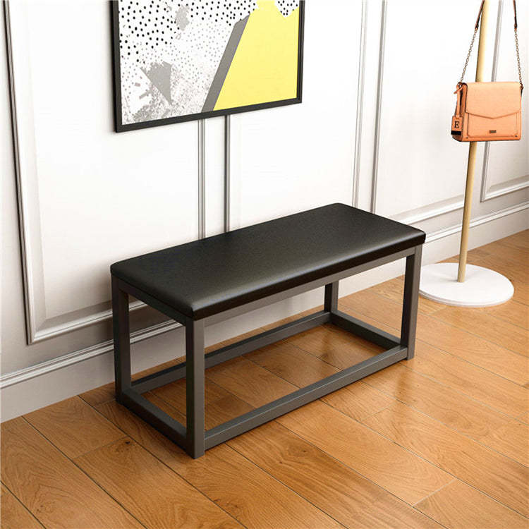 Minimalist Leather Iron Vanity Stool