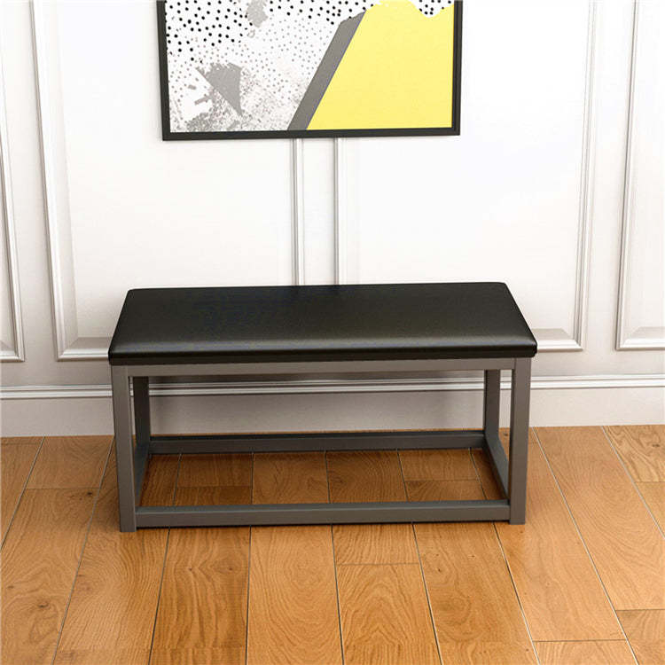 Minimalist Leather Iron Vanity Stool