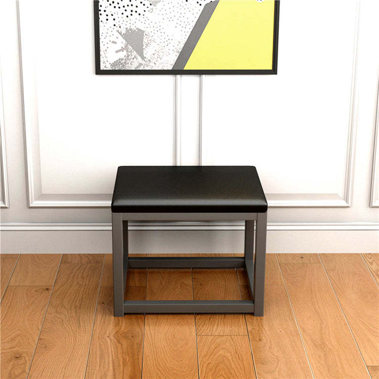Minimalist Leather Iron Vanity Stool
