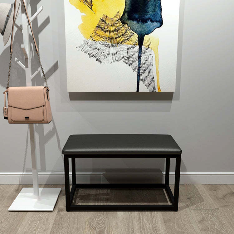 Minimalist Leather Iron Vanity Stool