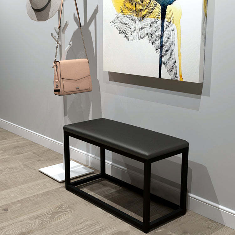 Minimalist Leather Iron Vanity Stool