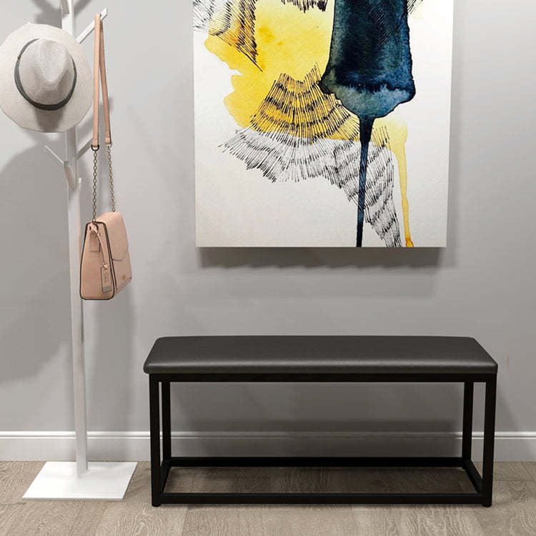 Minimalist Leather Iron Vanity Stool