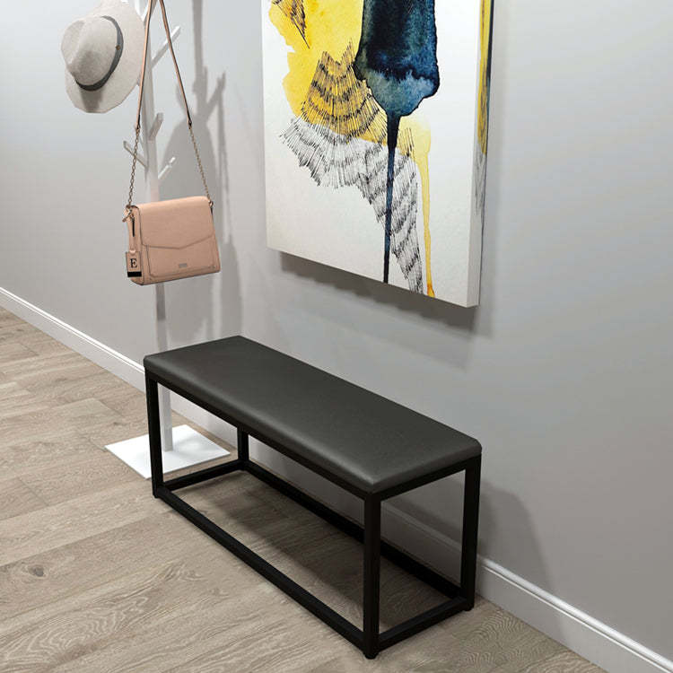 Minimalist Leather Iron Vanity Stool