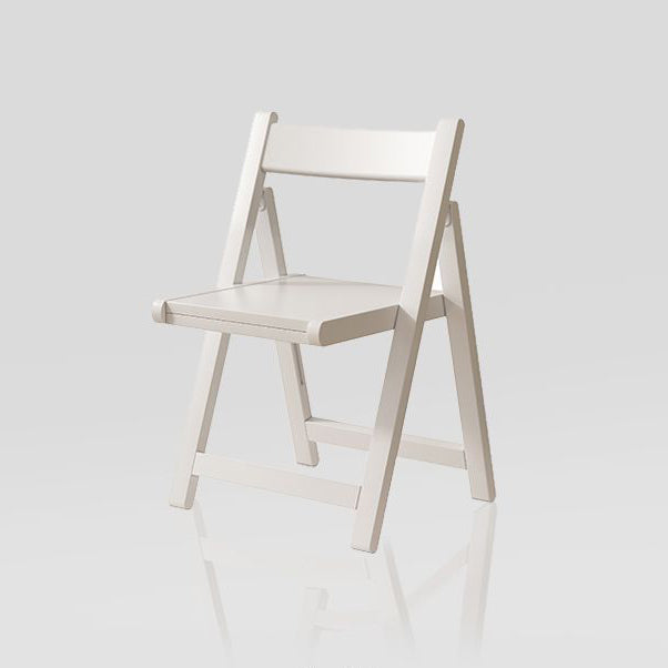 Modern Rubber Wood Leather Foldable Dining Chair — Cat-scratch Leather / Black & White Seat