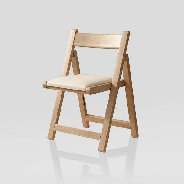 Modern Rubber Wood Leather Foldable Dining Chair