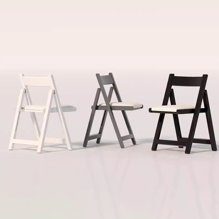 Modern Rubber Wood Leather Foldable Dining Chair