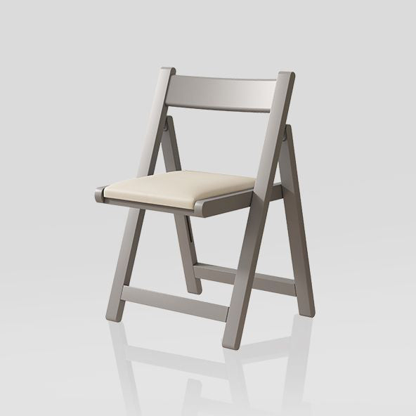 Modern Rubber Wood Leather Foldable Dining Chair — Cat-scratch Leather / Walnut Color & Black Seat