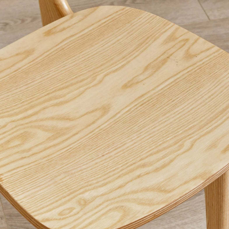 Japanese Woven Rattan Ash Wood Dining Chair — Cherry Wood Color / Fabric