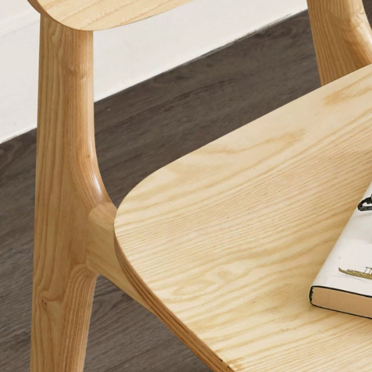 Japanese Woven Rattan Ash Wood Dining Chair — Walnut Color / Rattan