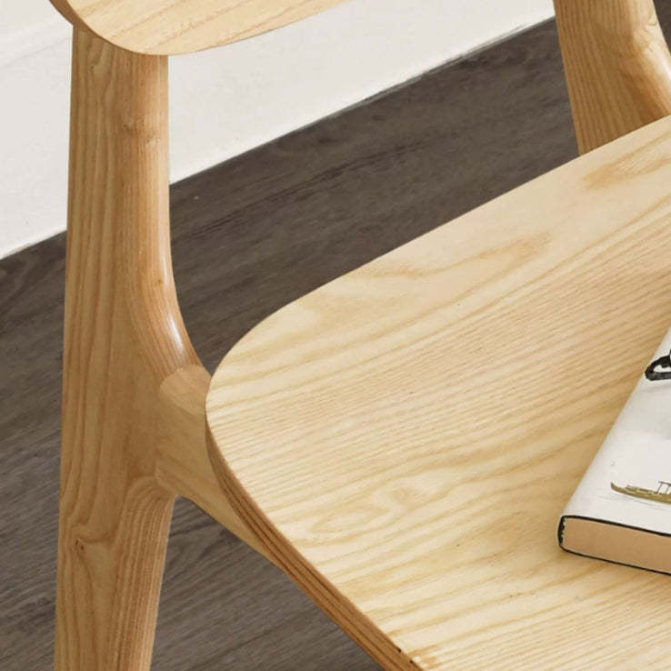 Japanese Woven Rattan Ash Wood Dining Chair — Walnut Color / Rattan