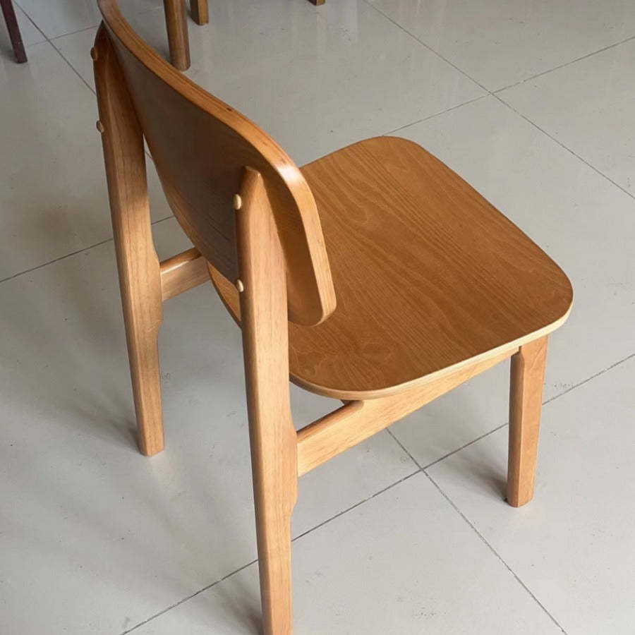 Japanese Woven Rattan Ash Wood Dining Chair