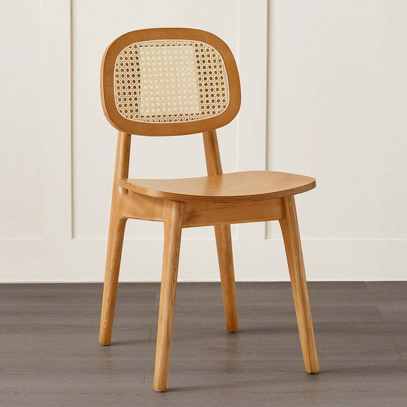 Ash woven rattan wood metal dining chairs & benches for living room