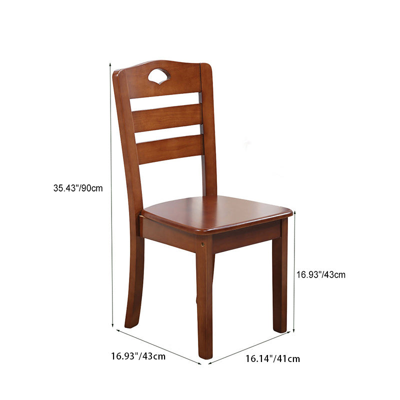 Chinese Rubber Wood Border Dining Chair — White