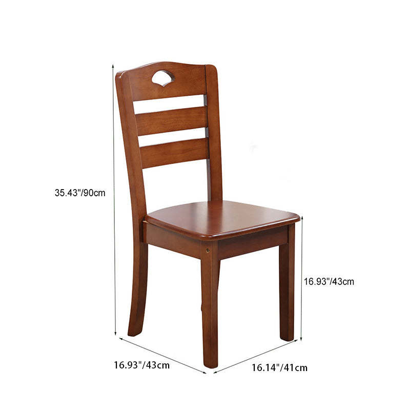 Chinese Rubber Wood Border Dining Chair — White