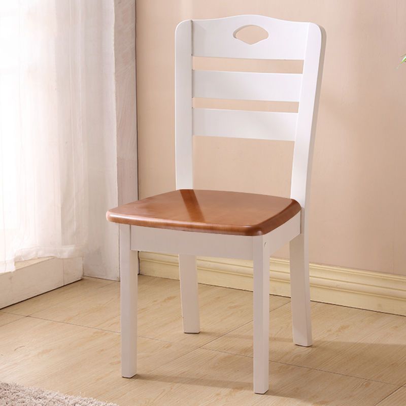 Chinese Rubber Wood Border Dining Chair — Walnut Color
