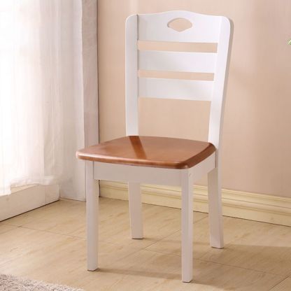 Chinese Rubber Wood Border Dining Chair — Walnut Color