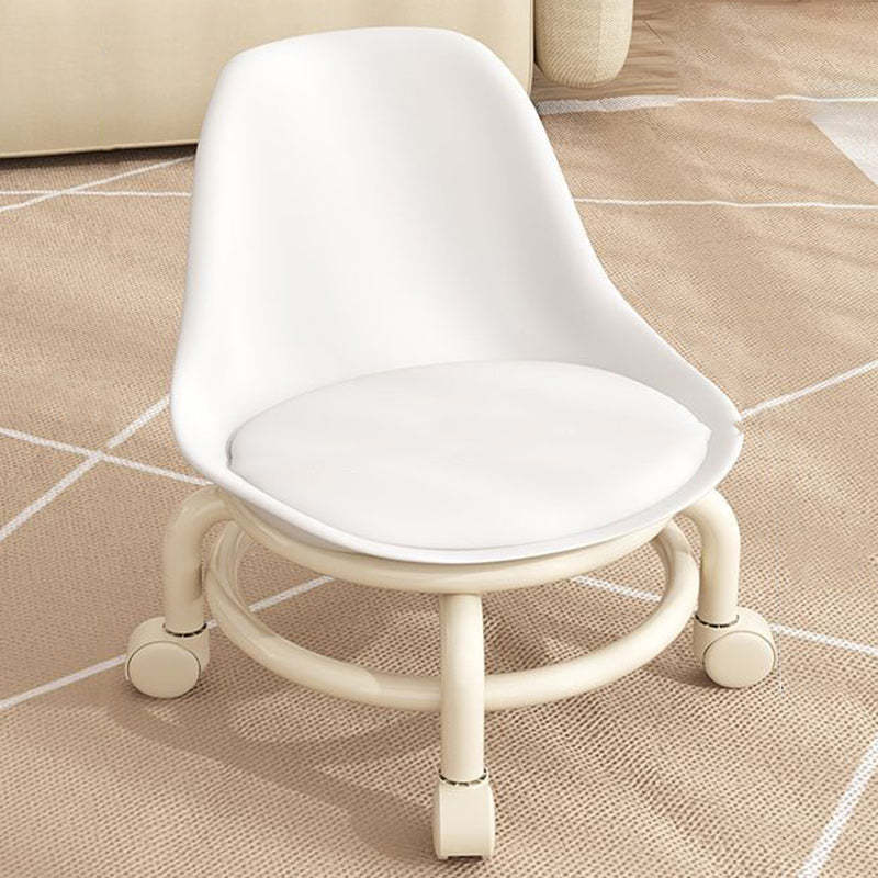 Scandinavian Kids Acrylic Leather Round Movable Low Stool