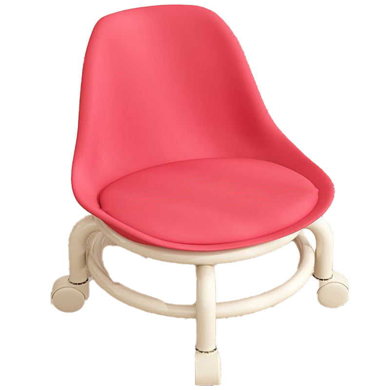 Scandinavian Kids Acrylic Leather Round Movable Low Stool