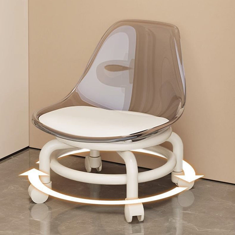 Scandinavian Kids Acrylic Leather Round Movable Low Stool