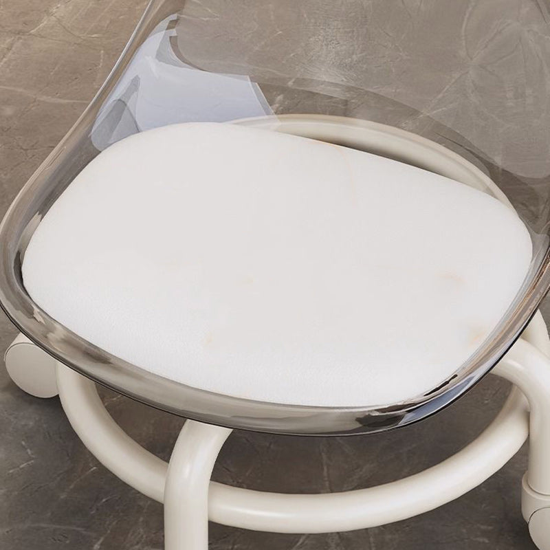 Scandinavian Kids Acrylic Leather Round Movable Low Stool