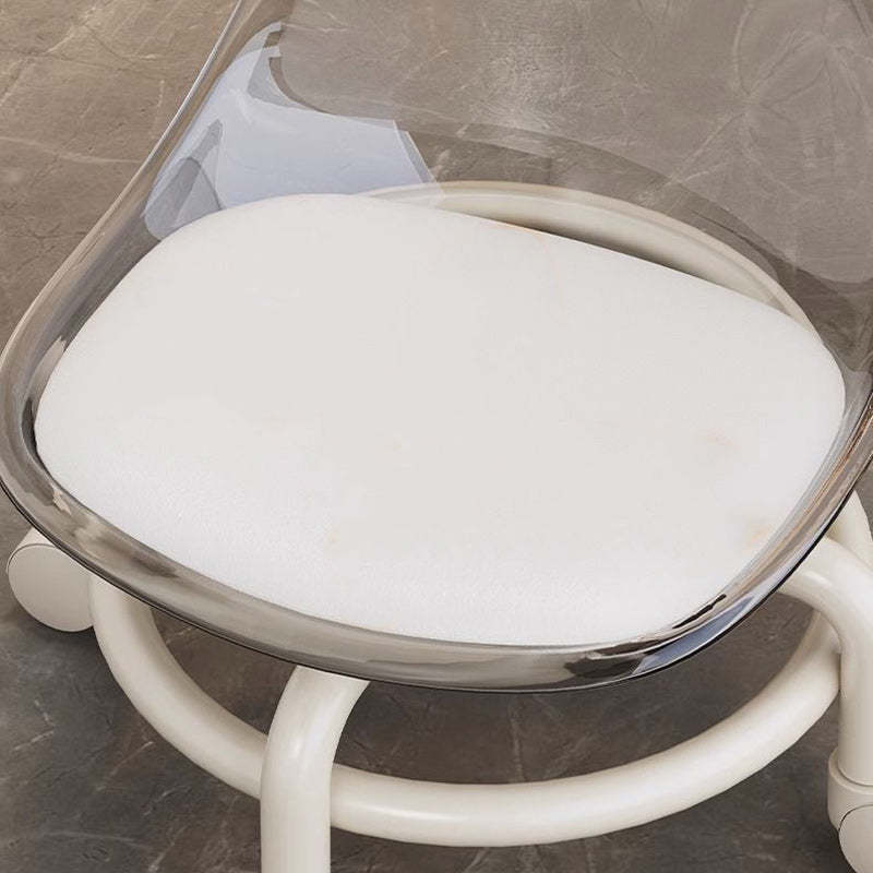 Scandinavian Kids Acrylic Leather Round Movable Low Stool