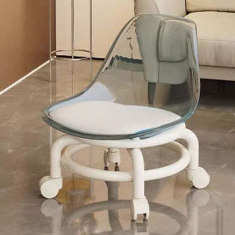 Scandinavian Kids Acrylic Leather Round Movable Low Stool